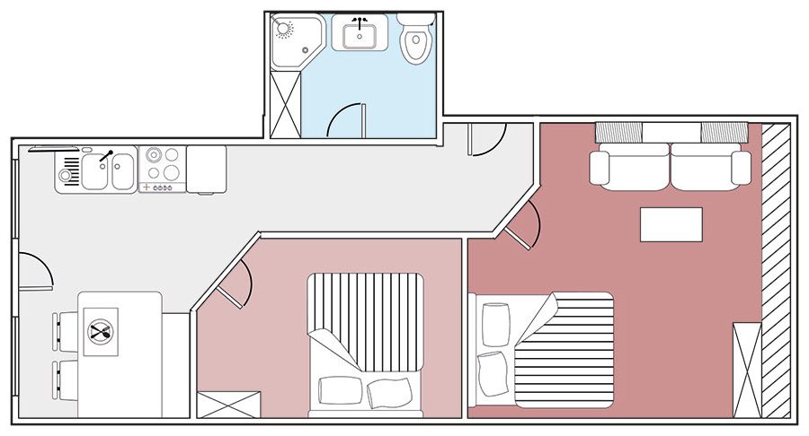 Grundriss von Appartement 1 im Ambiente Appartements